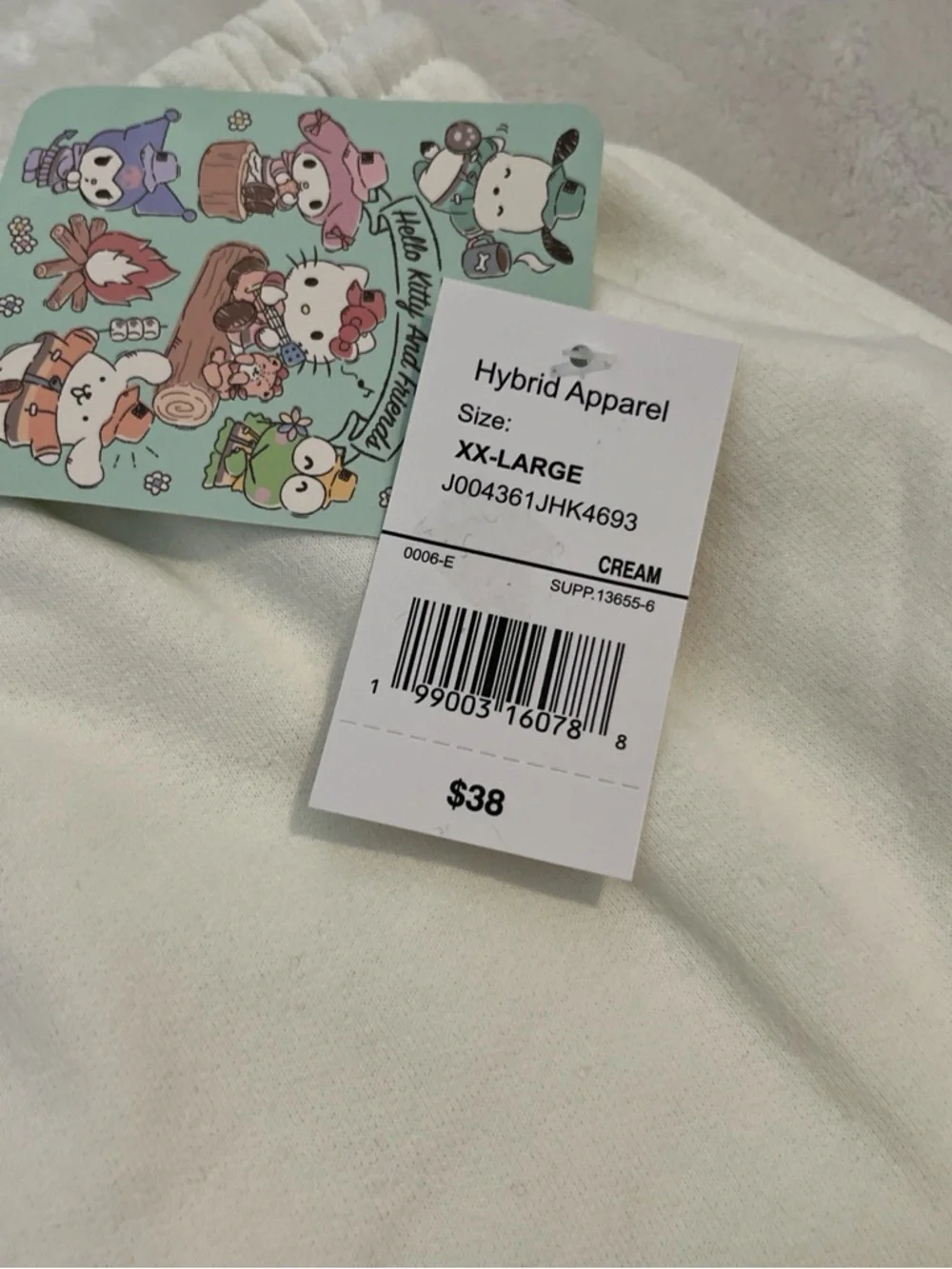 Hybrid Apparel Cream Lounge Shorts with Character Tag - Picture 2 of 4